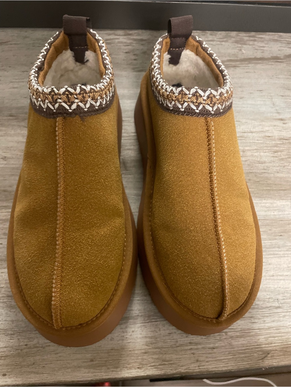 French Connection - Women’s Platform Slip-On Clog in Camel Brown - Picture 4 of 11